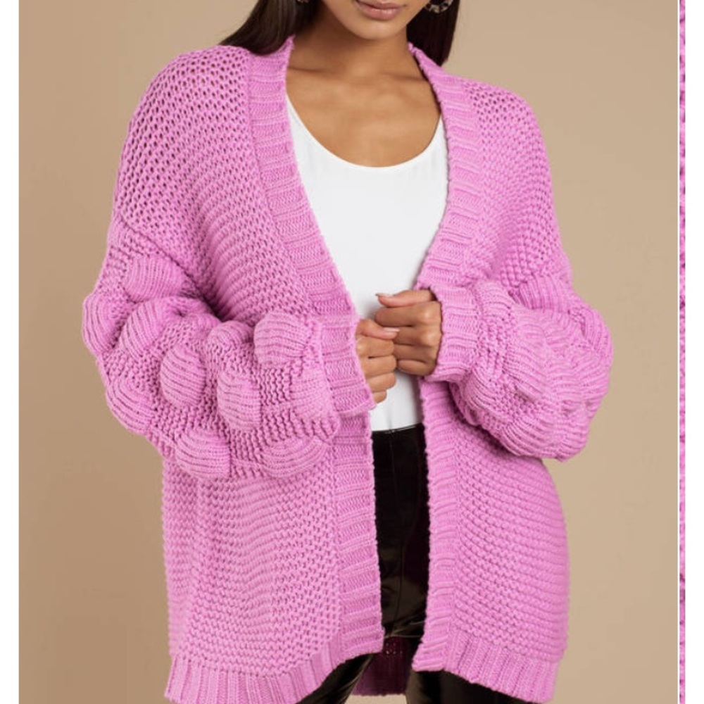 TOBI chunky hot pink sweater